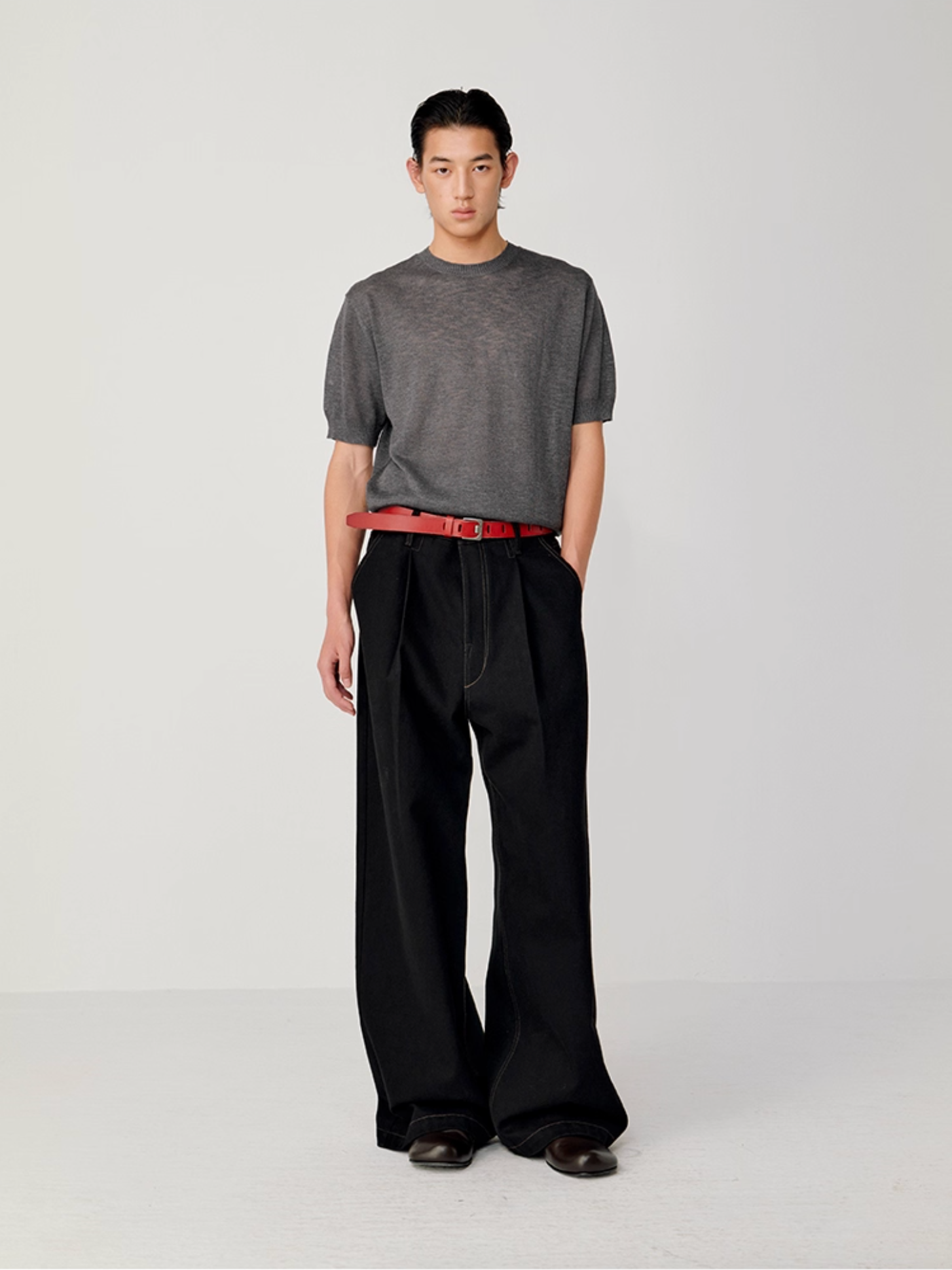 WASHED DENIM PANTS
