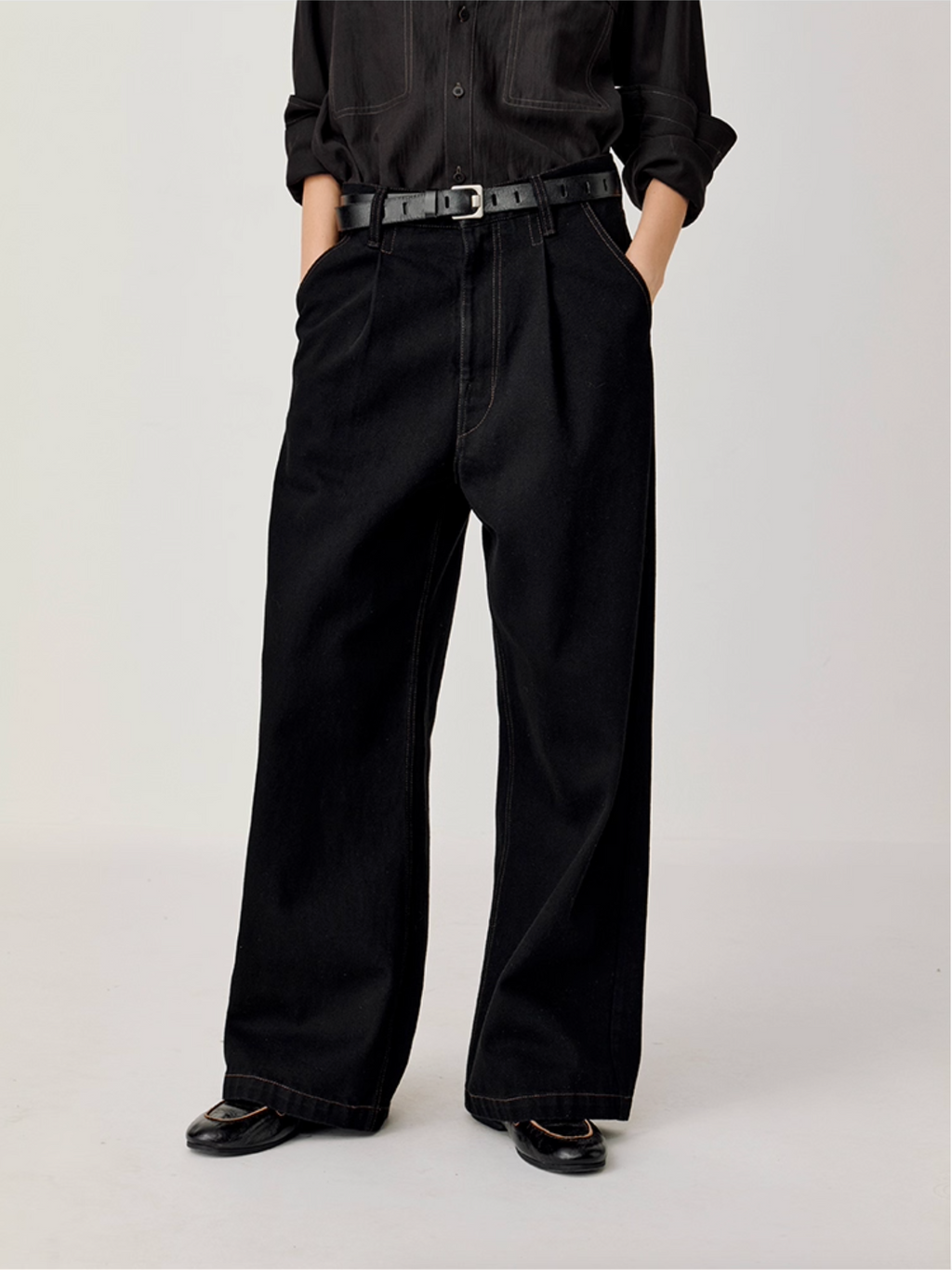 WASHED DENIM PANTS