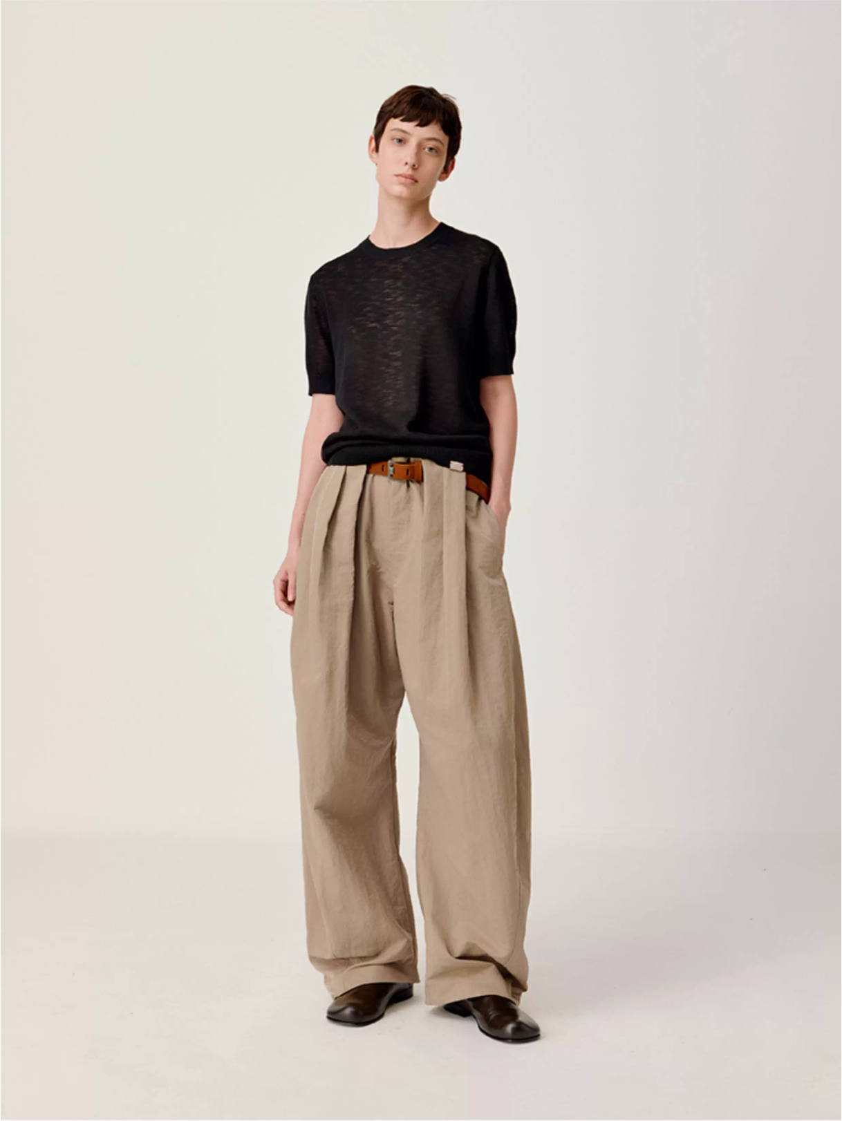 NYLON PLEAT PANTS