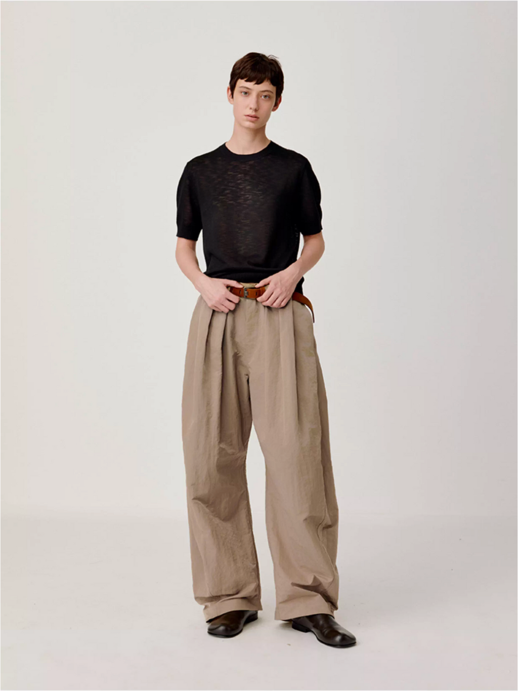 NYLON PLEAT PANTS