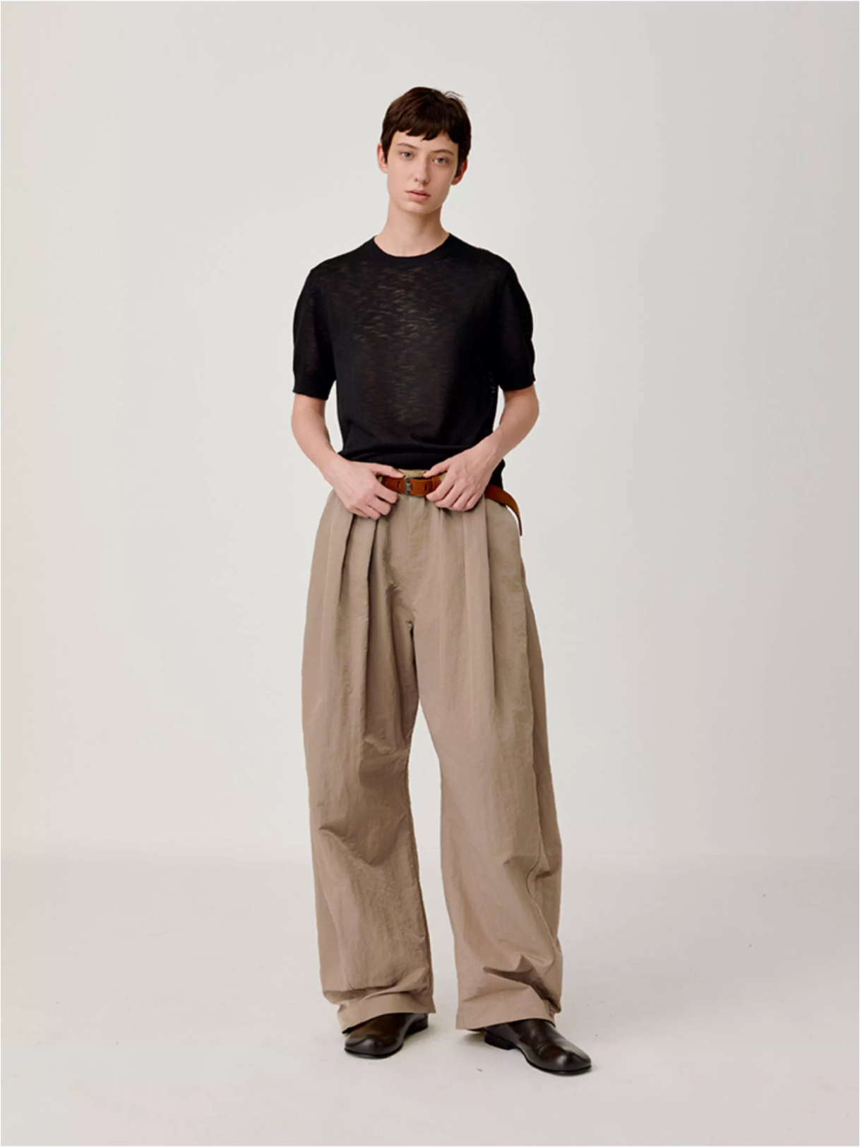 NYLON PLEAT PANTS