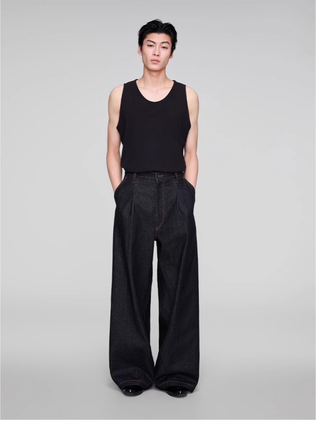 BLACK DENIM TROUSERS
