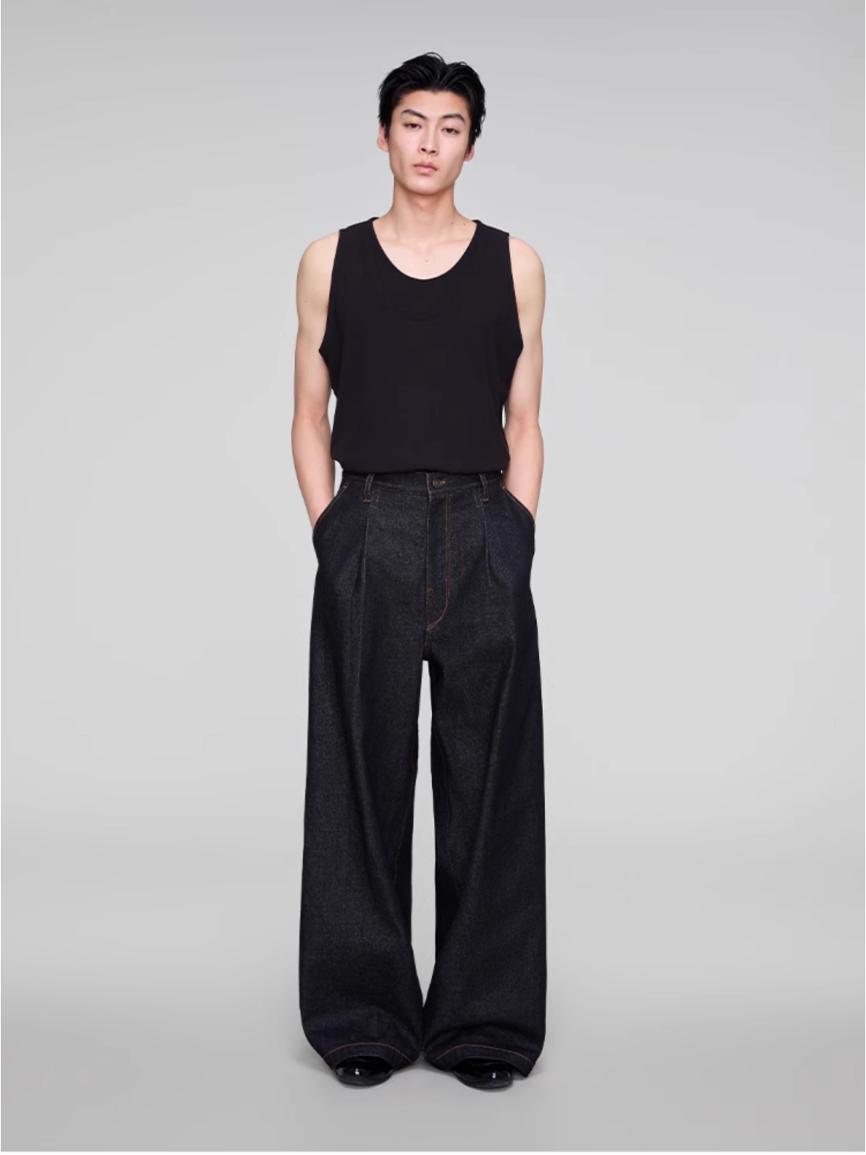 BLACK DENIM TROUSERS