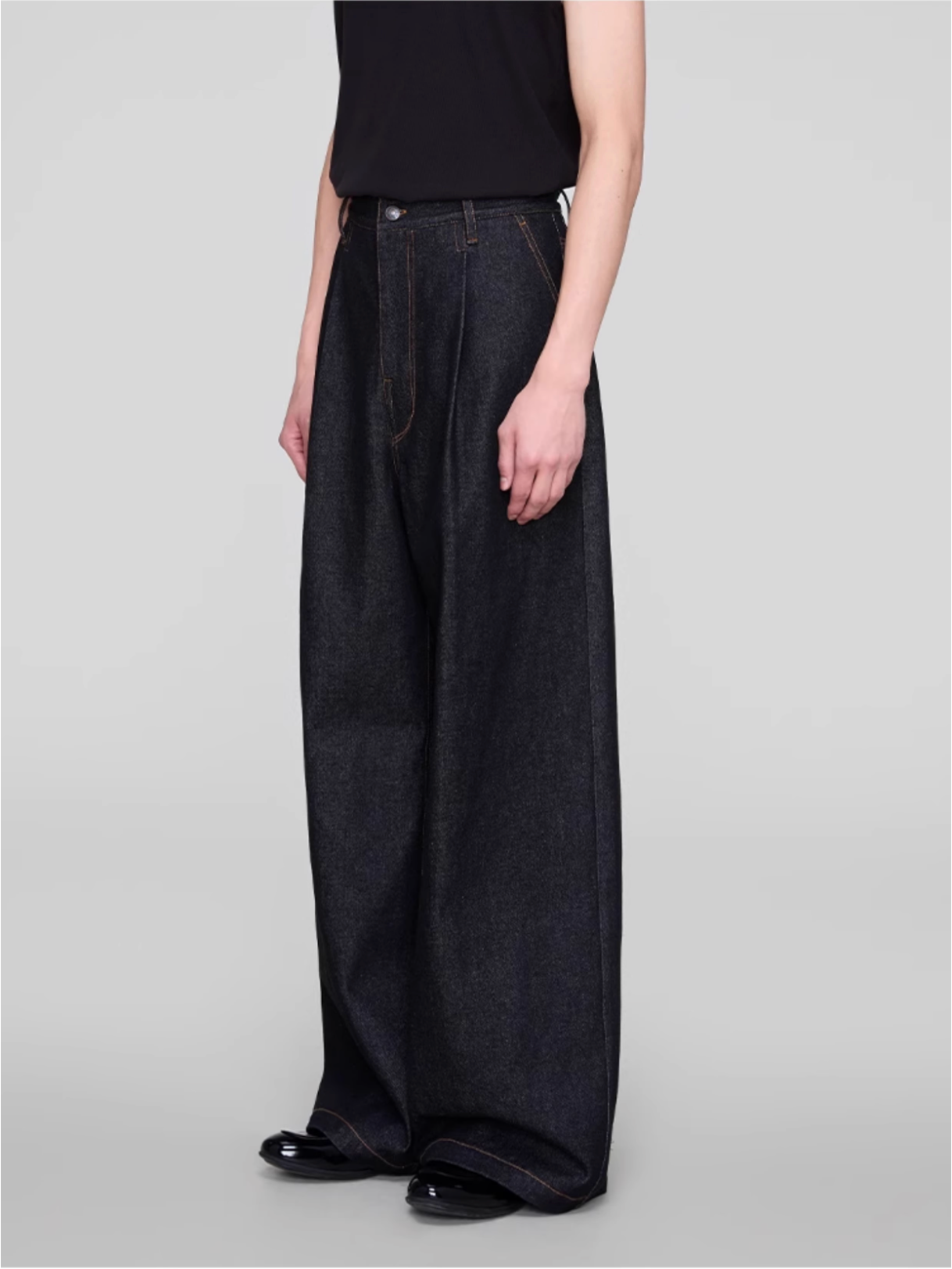 BLACK DENIM TROUSERS