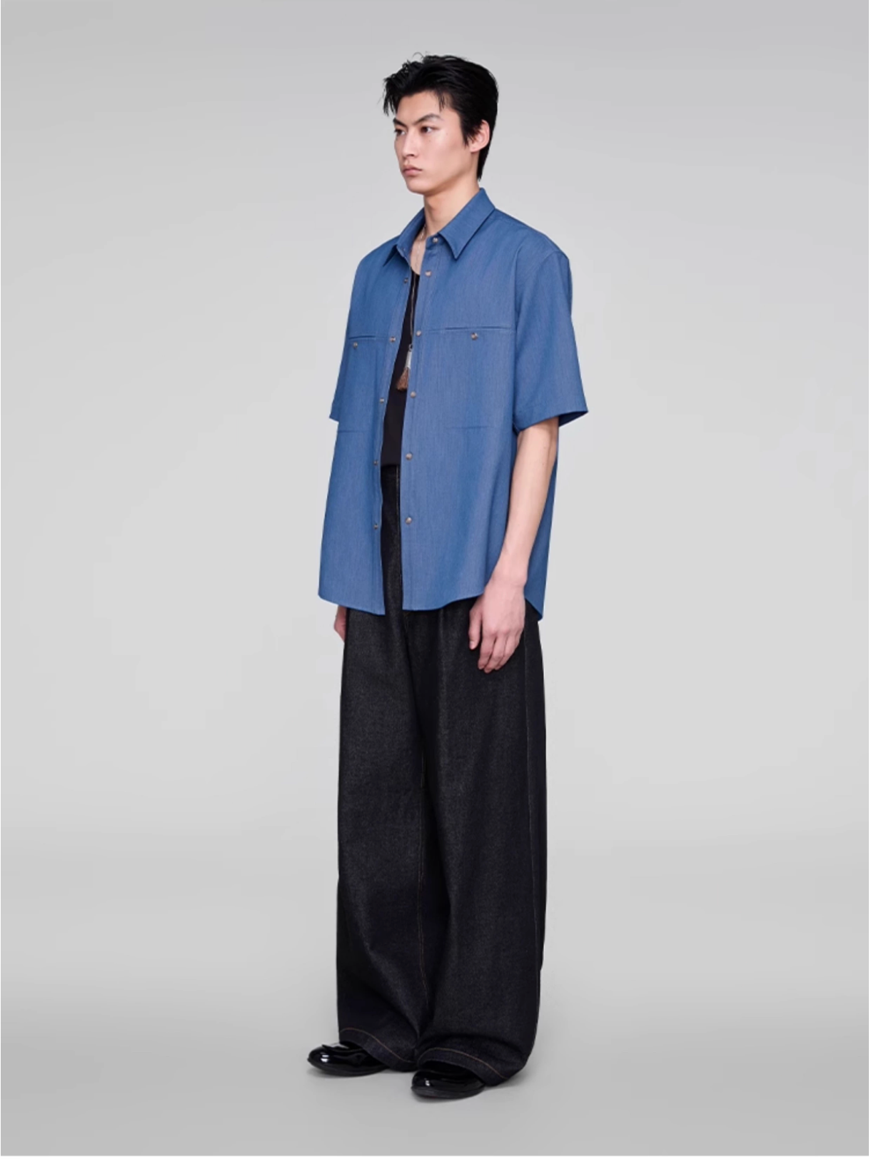 BLACK DENIM TROUSERS
