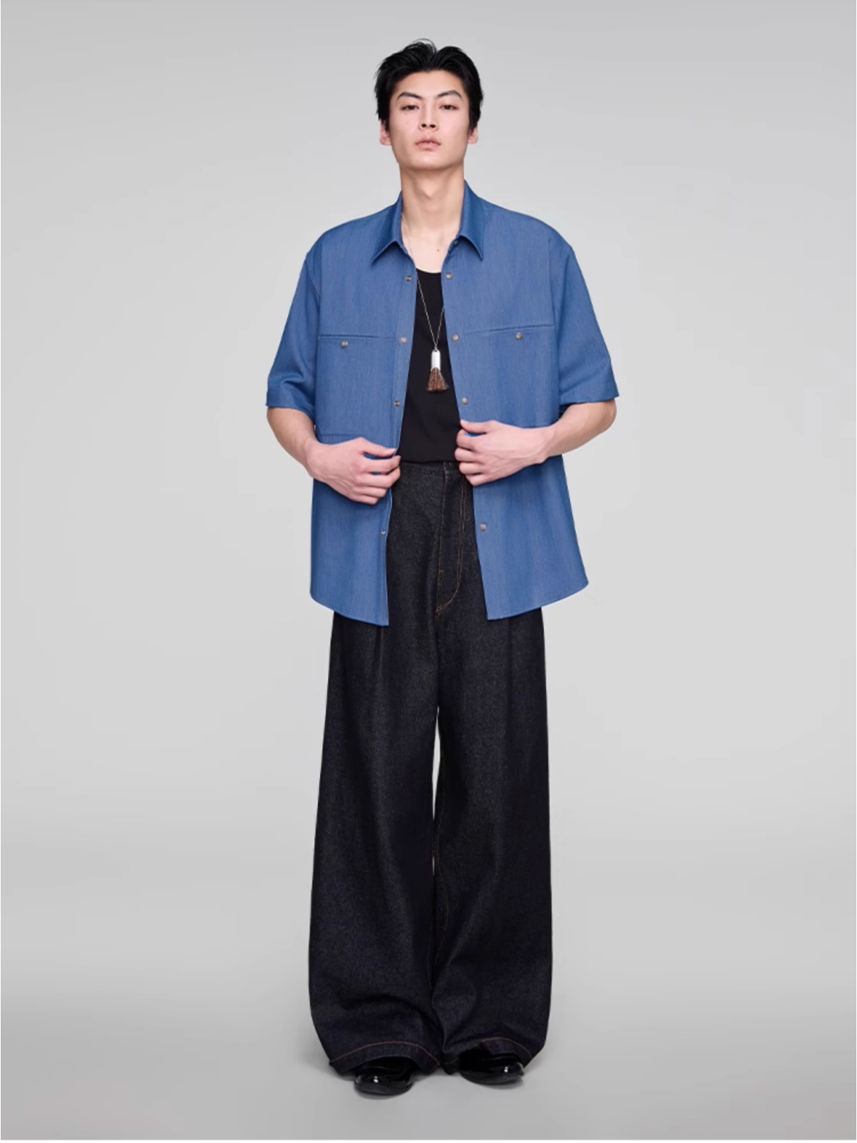 BLACK DENIM TROUSERS
