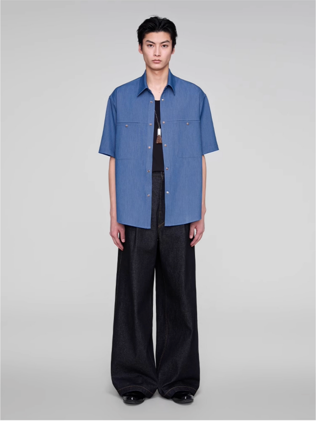 BLACK DENIM TROUSERS