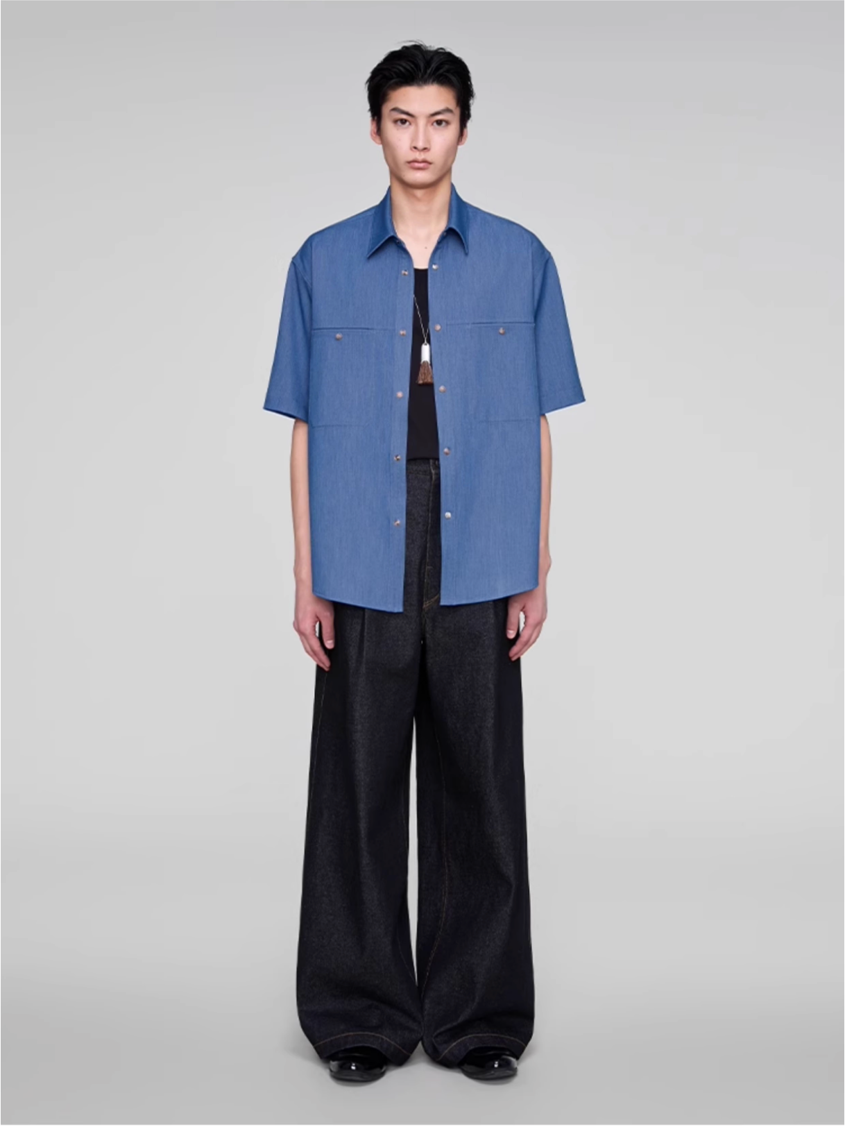 BLACK DENIM TROUSERS