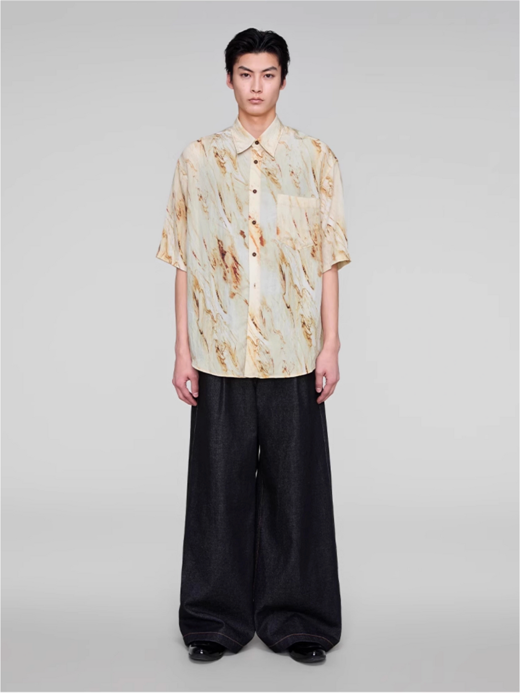 BLACK DENIM TROUSERS