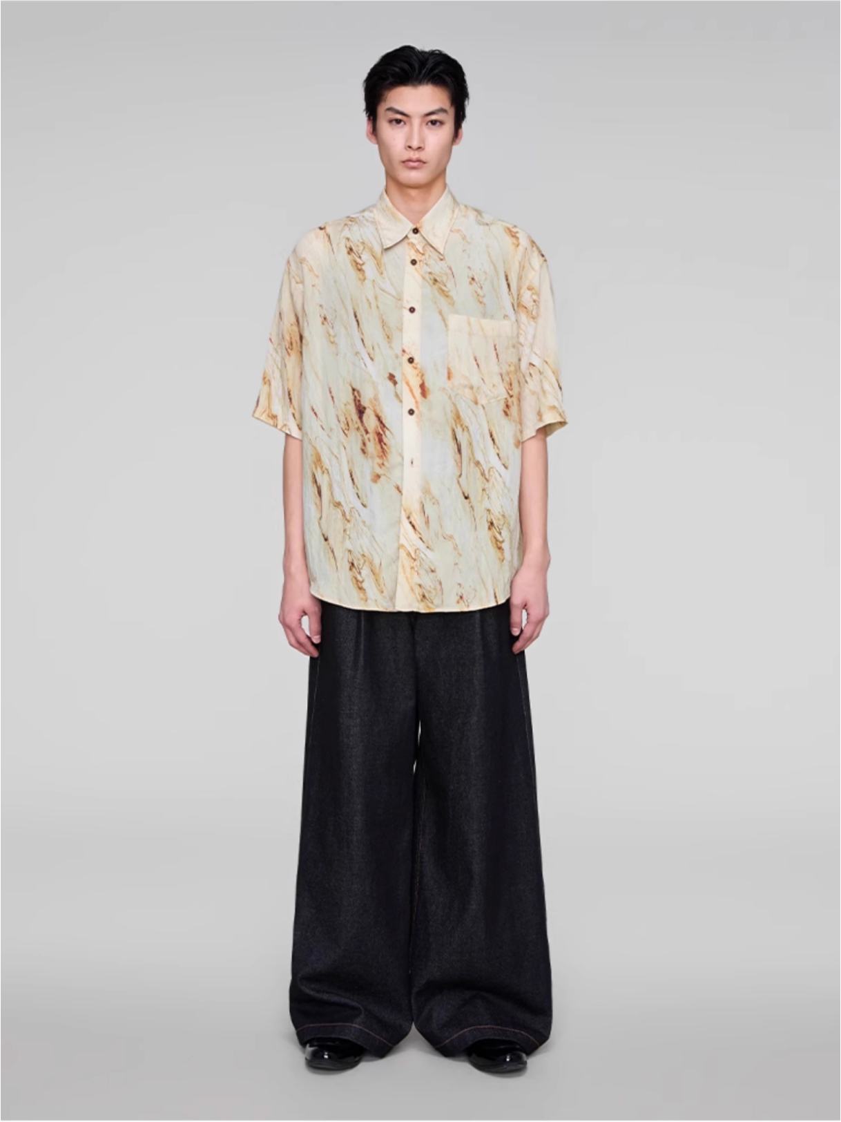BLACK DENIM TROUSERS