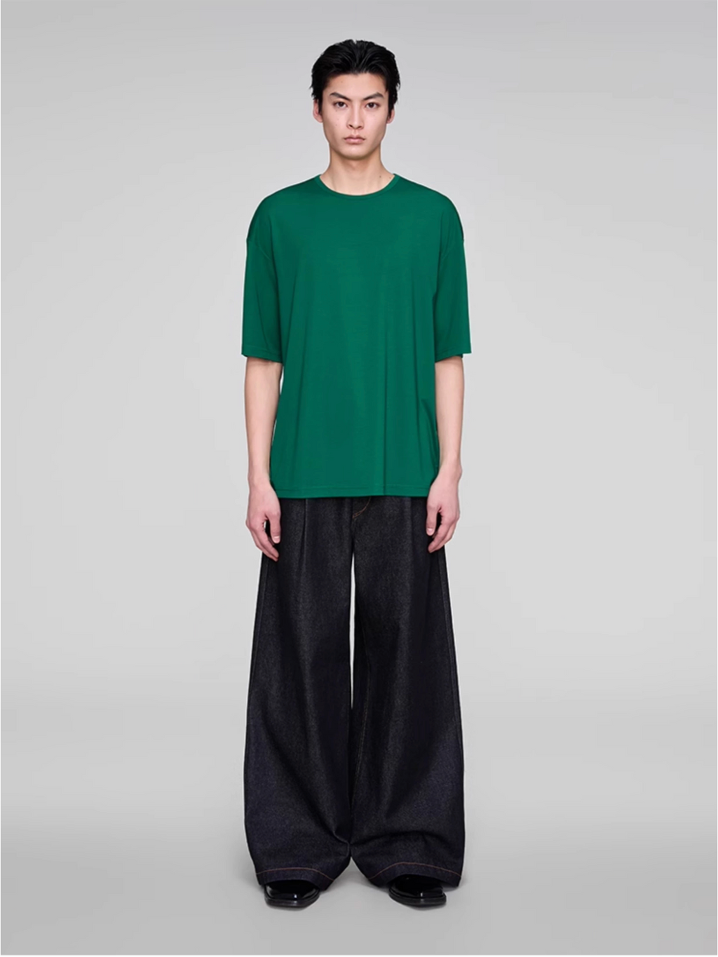 BLACK DENIM TROUSERS