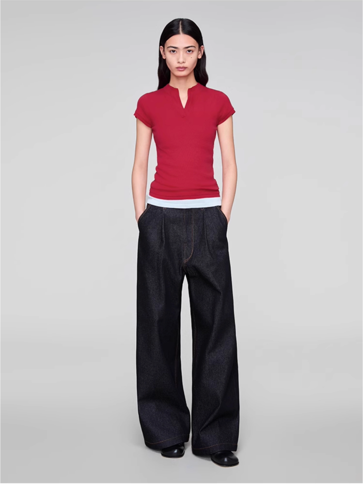 BLACK DENIM TROUSERS