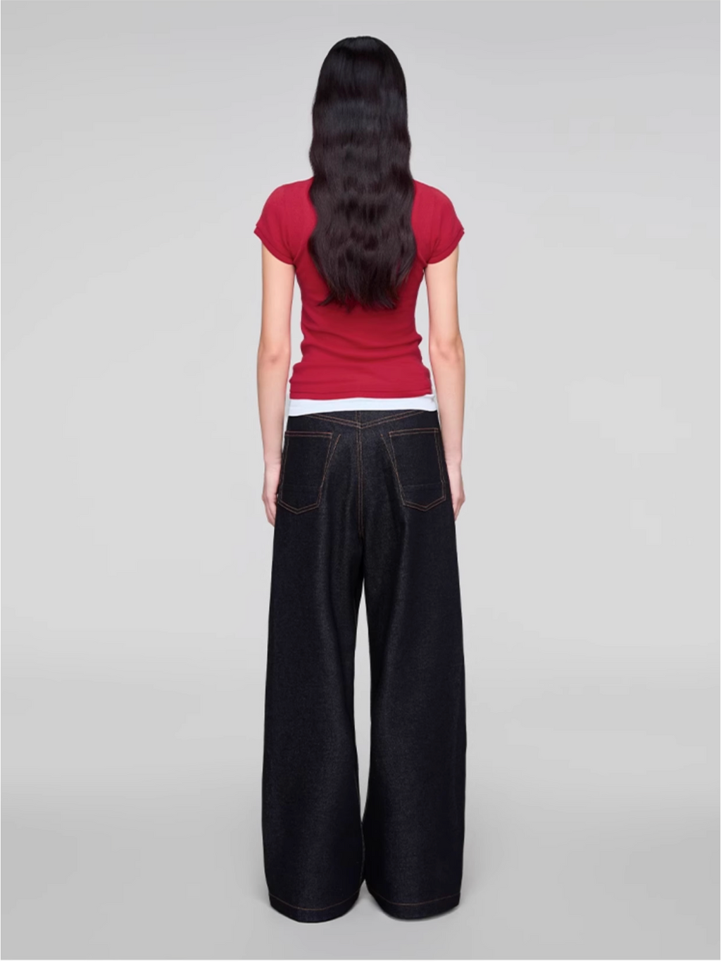 BLACK DENIM TROUSERS