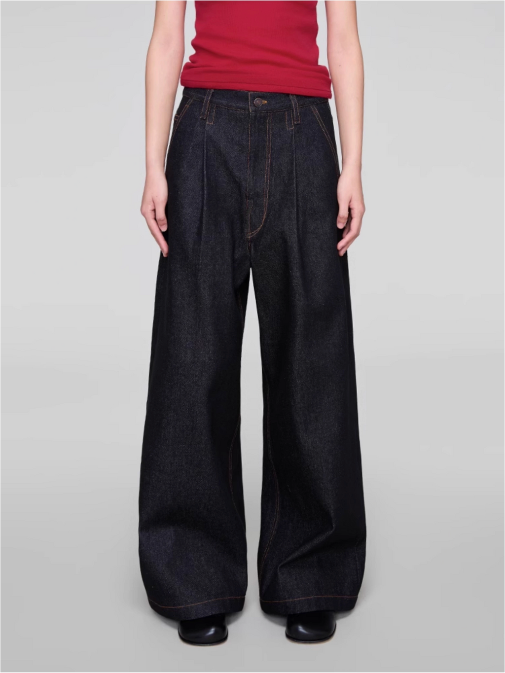 BLACK DENIM TROUSERS