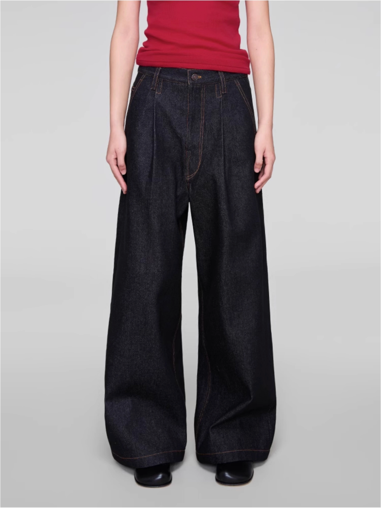BLACK DENIM TROUSERS