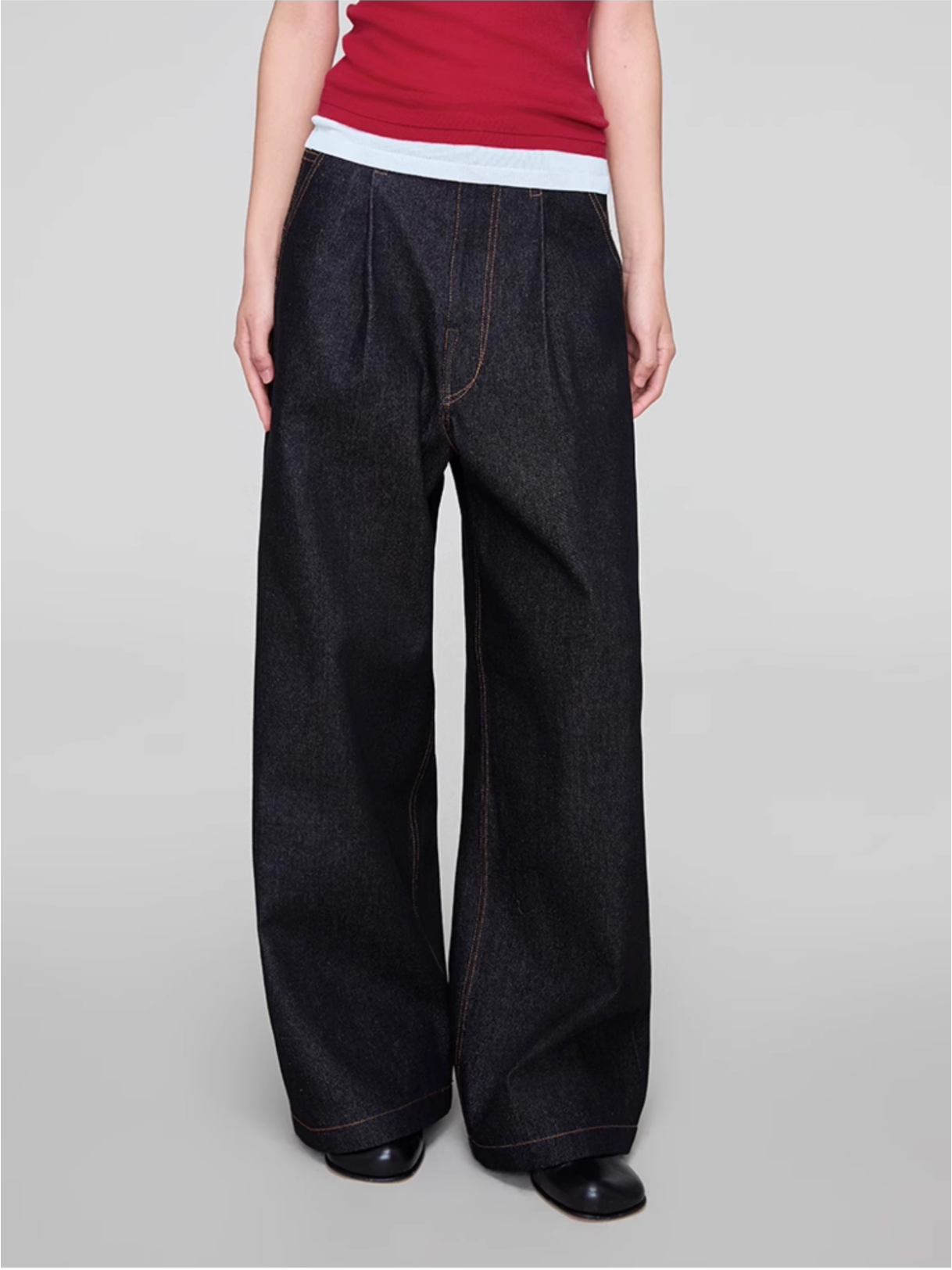 BLACK DENIM TROUSERS