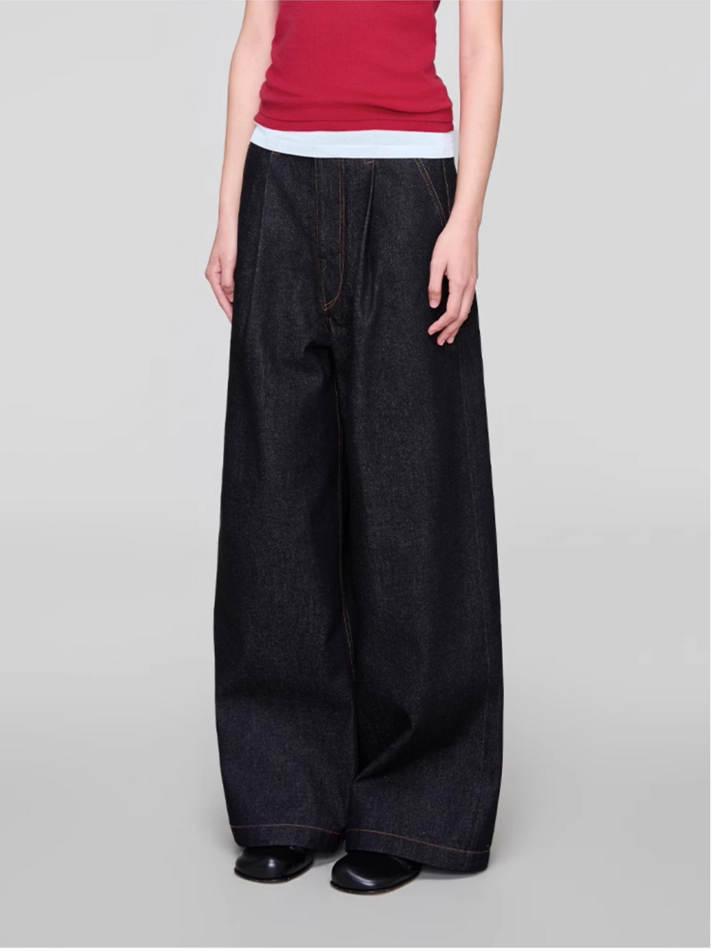 BLACK DENIM TROUSERS