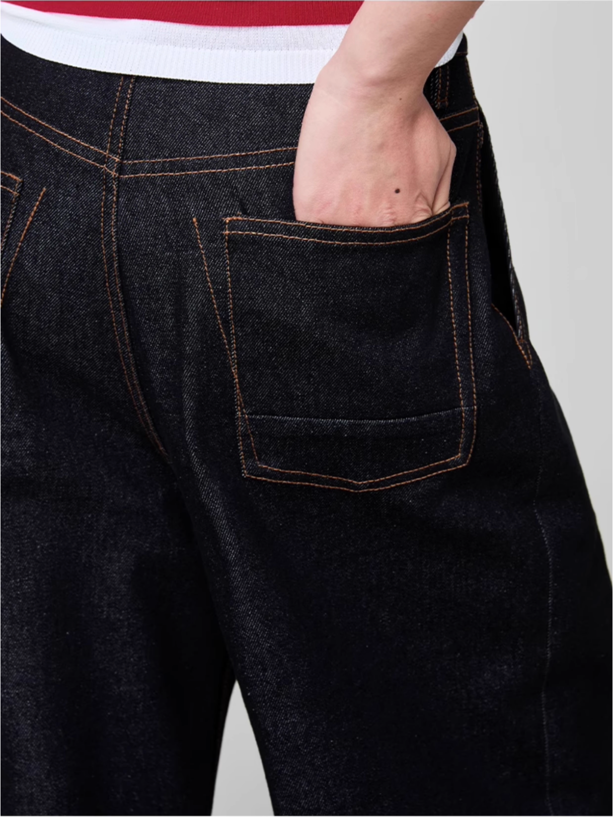 BLACK DENIM TROUSERS