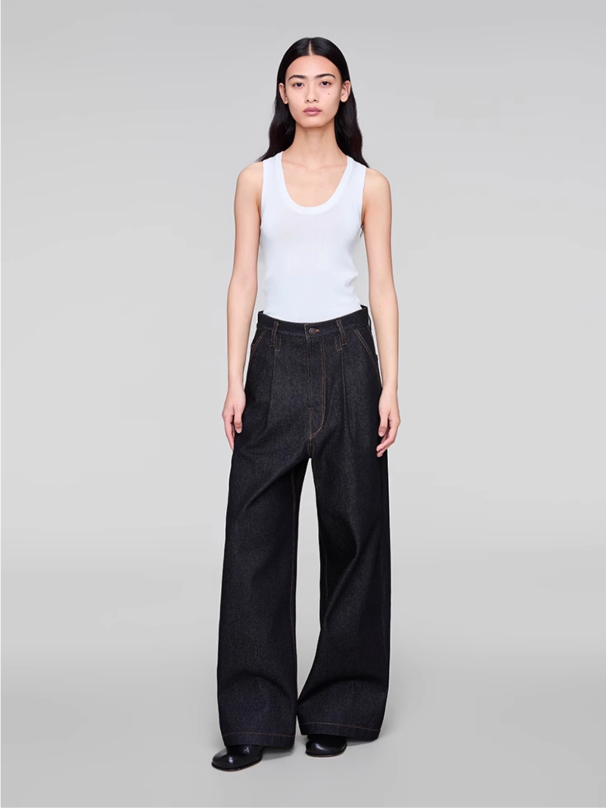 BLACK DENIM TROUSERS