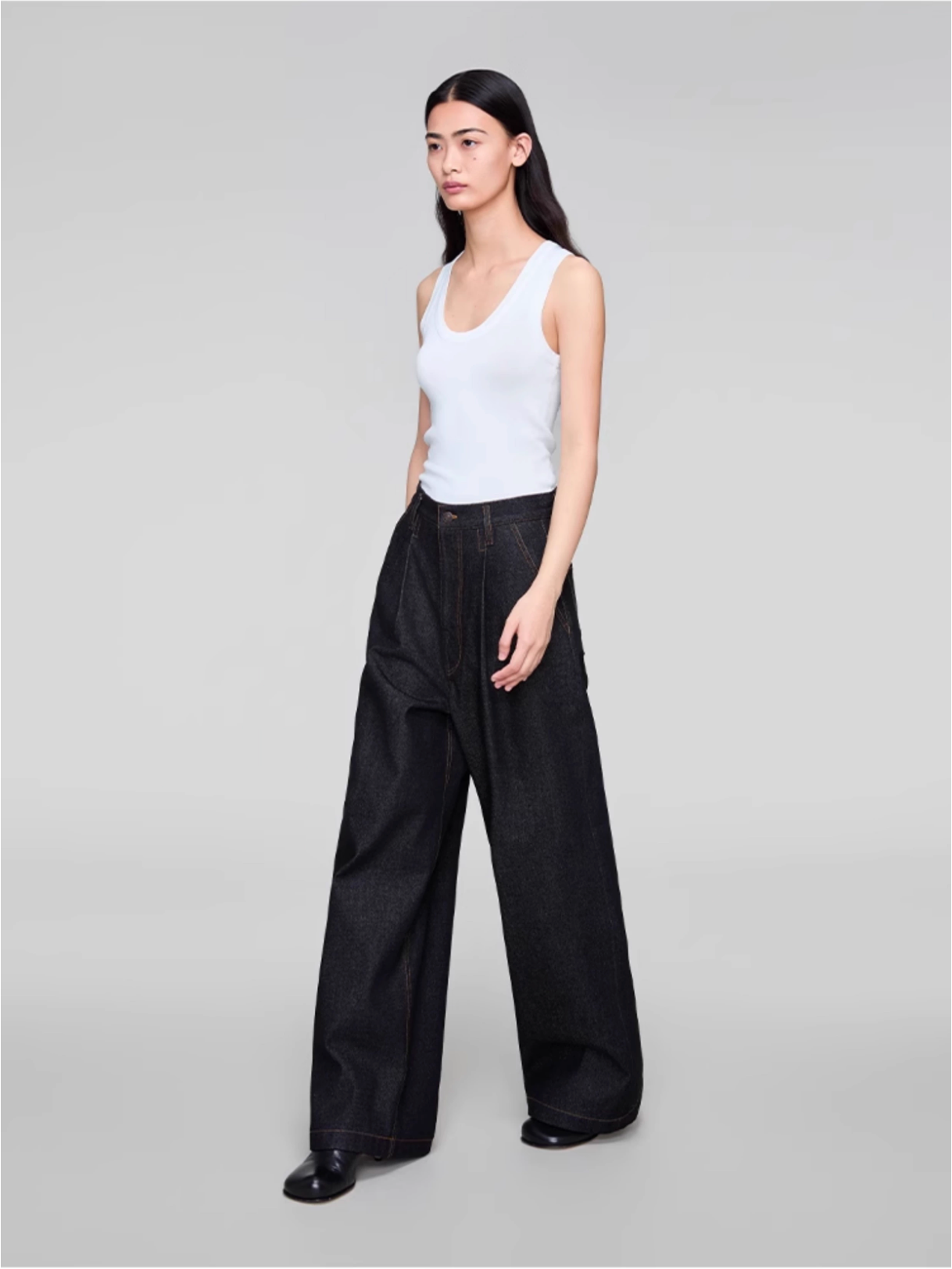 BLACK DENIM TROUSERS