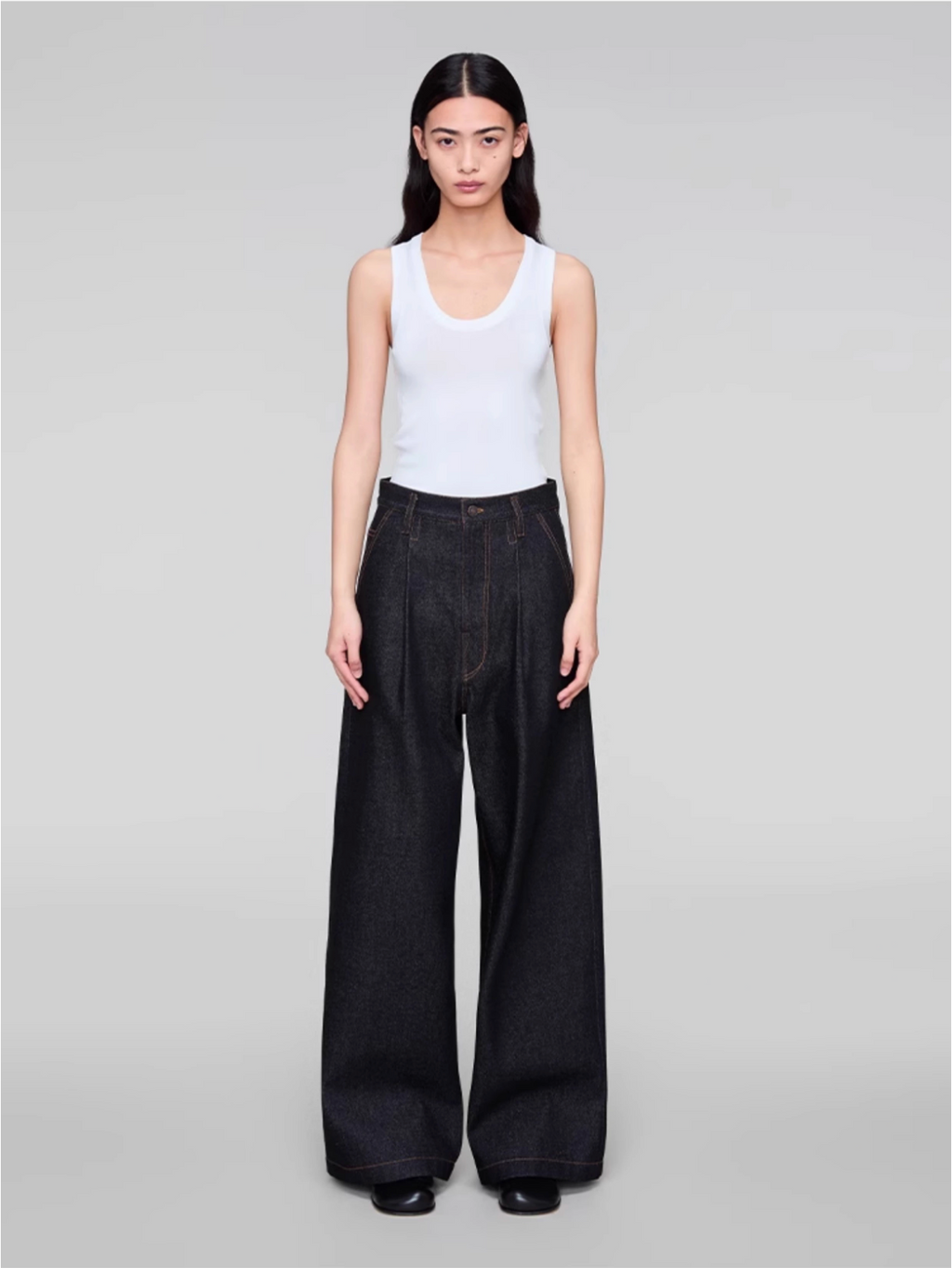 BLACK DENIM TROUSERS