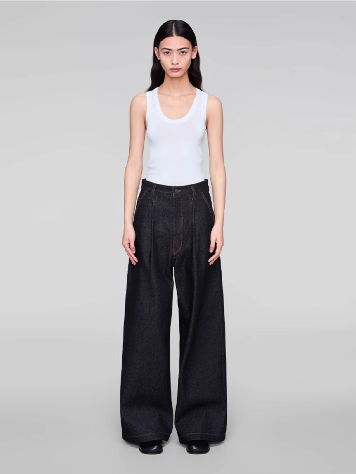 BLACK DENIM TROUSERS