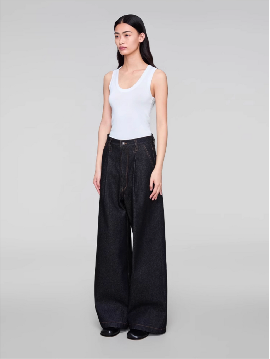 BLACK DENIM TROUSERS