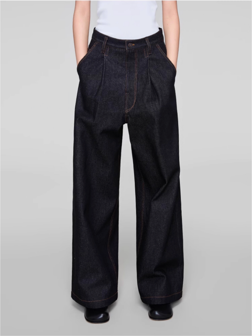 BLACK DENIM TROUSERS