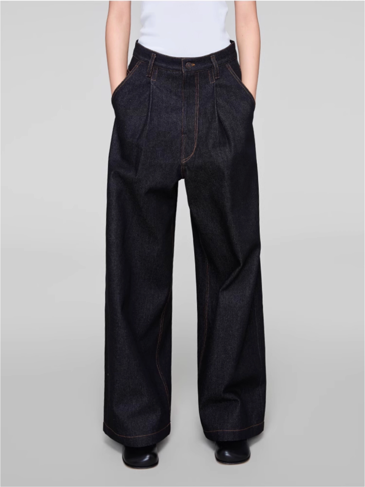 BLACK DENIM TROUSERS