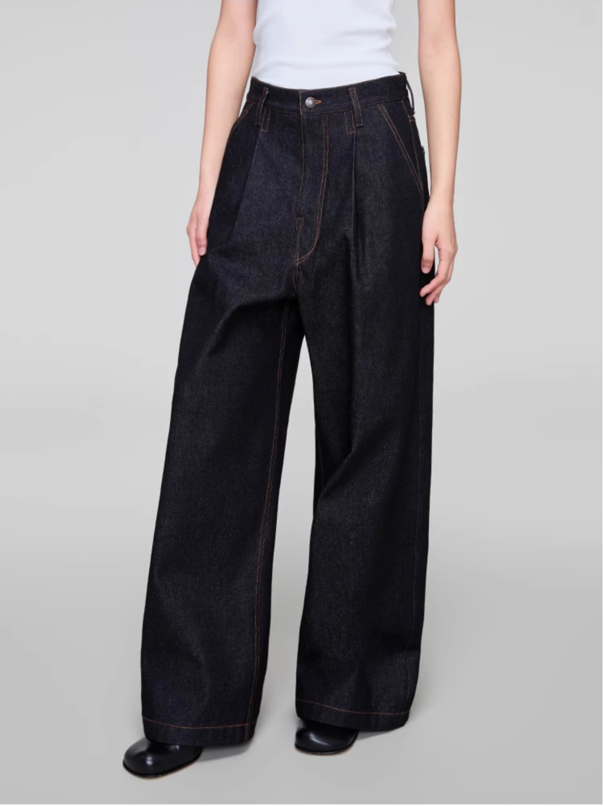 BLACK DENIM TROUSERS