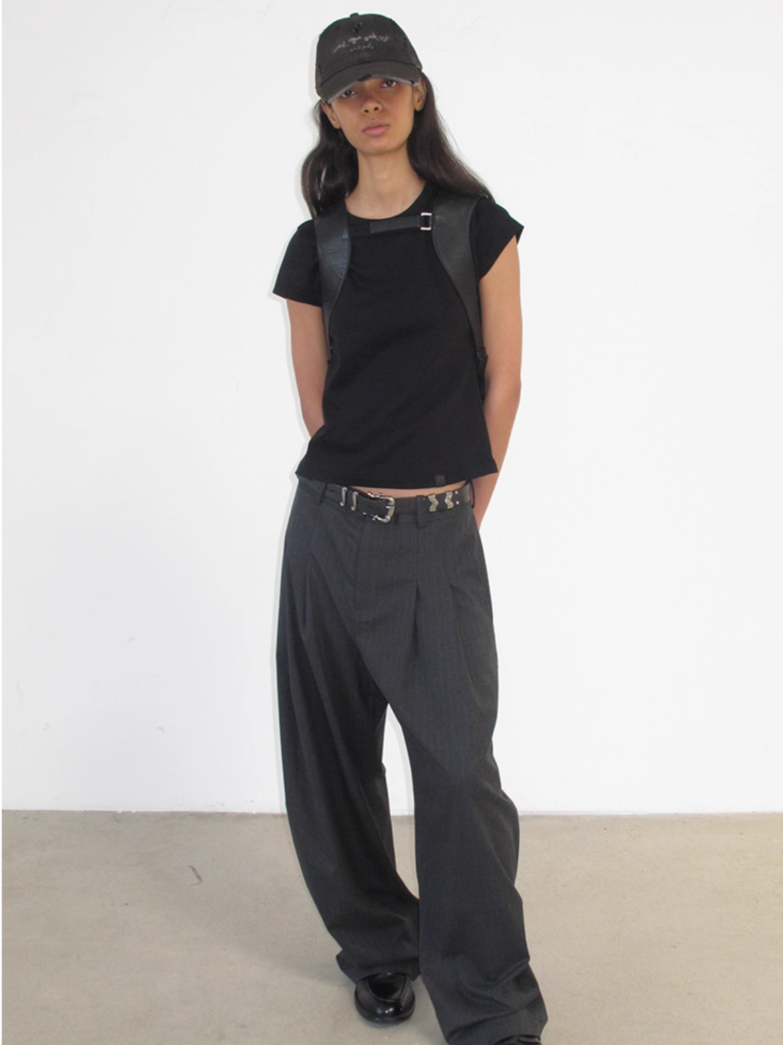 STRIPED GRAY SLACKS