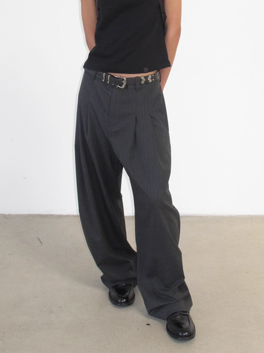 STRIPED GRAY SLACKS