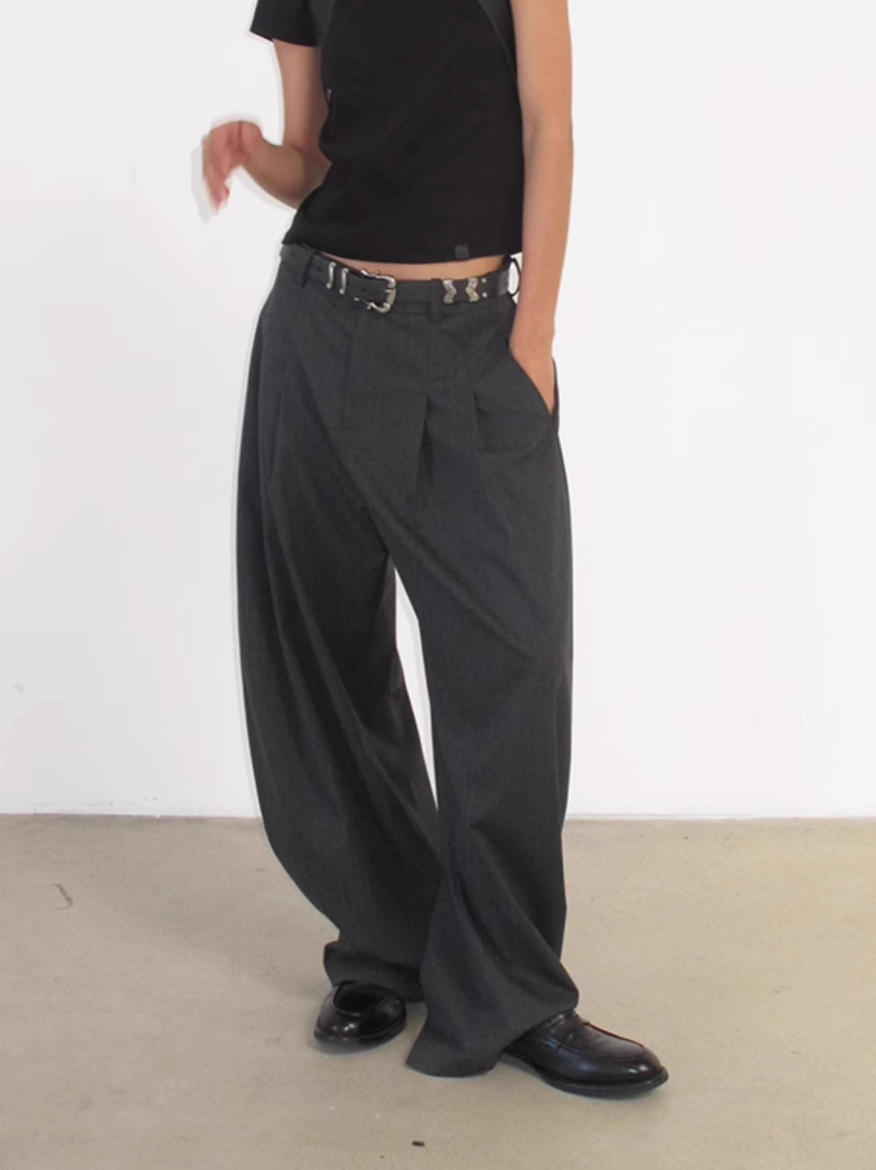 STRIPED GRAY SLACKS