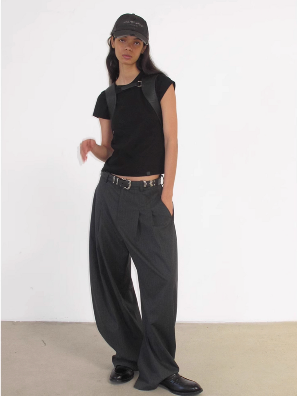 STRIPED GRAY SLACKS