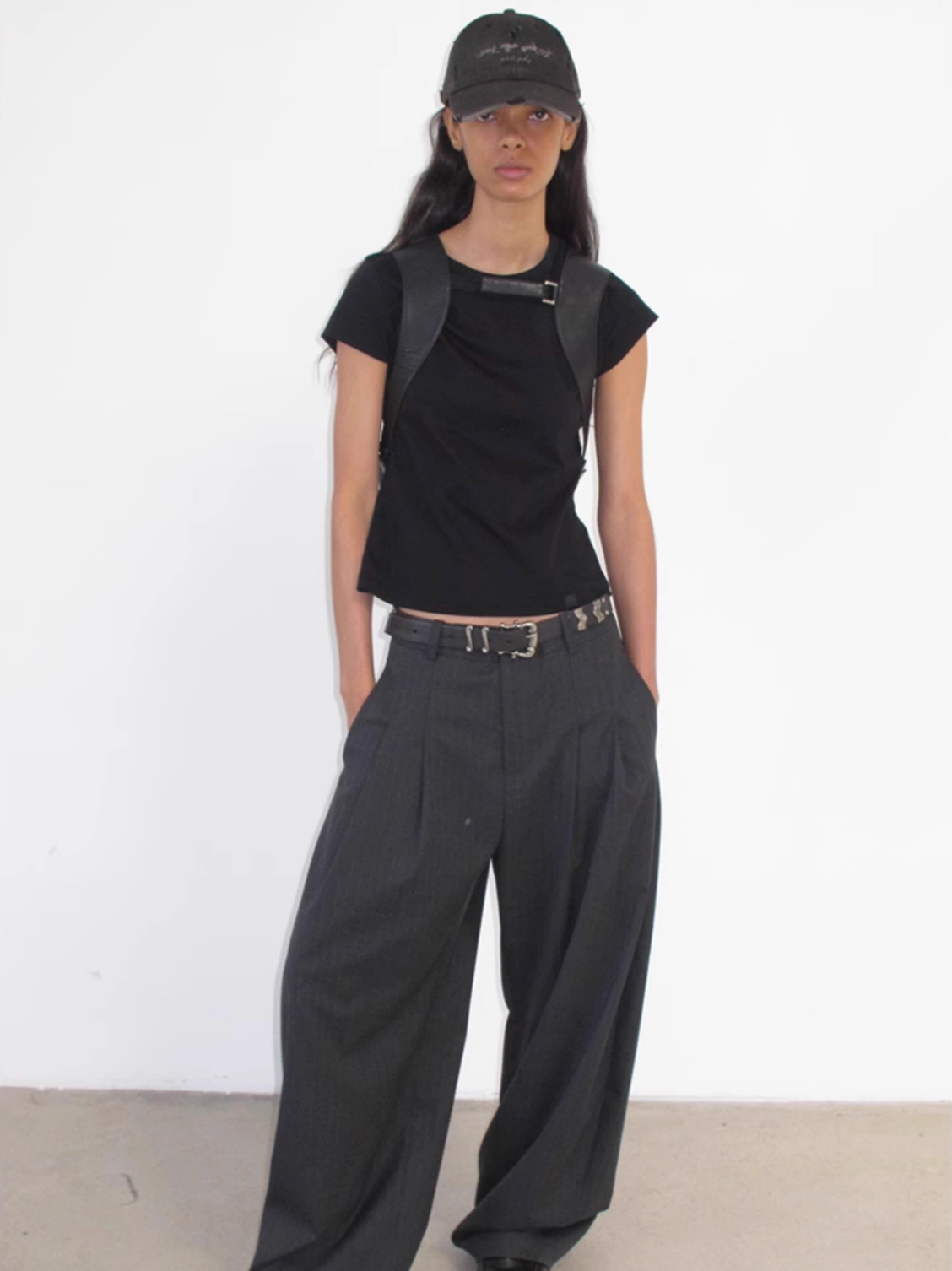 STRIPED GRAY SLACKS