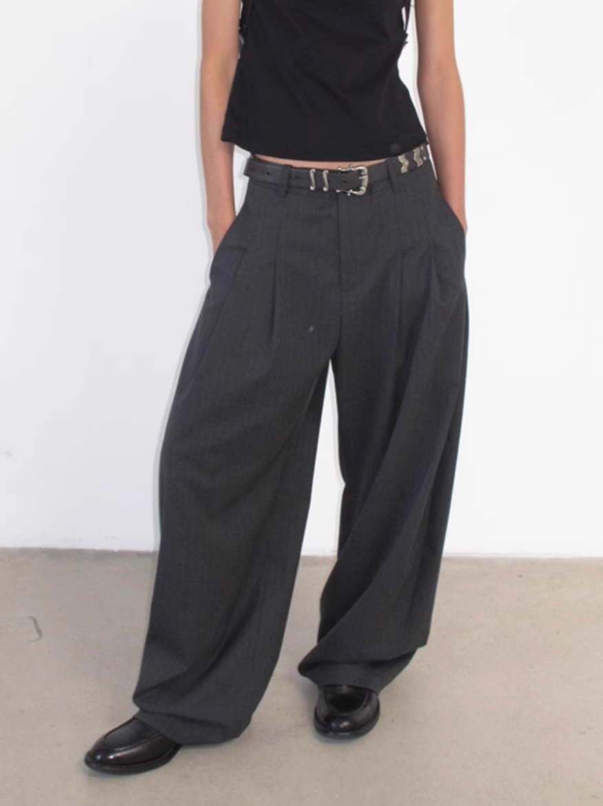 STRIPED GRAY SLACKS