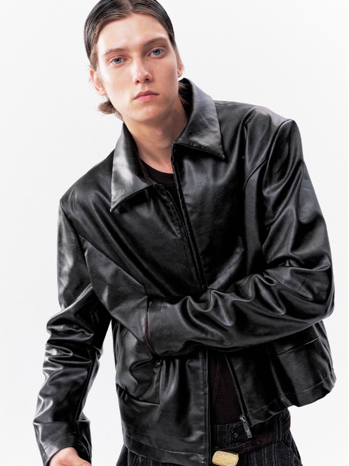 SHOULDER LEATHER JACKET