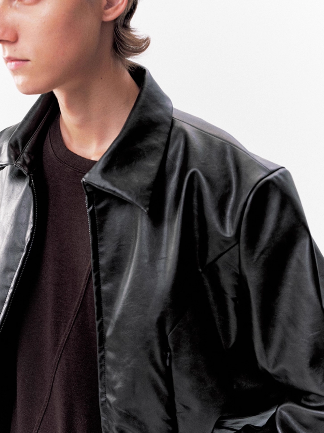 SHOULDER LEATHER JACKET