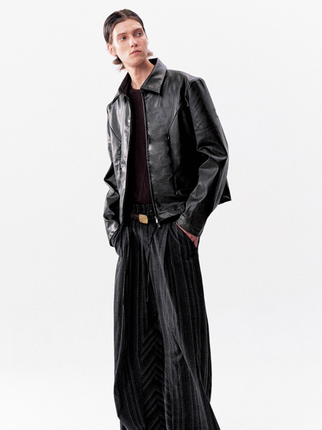 SHOULDER LEATHER JACKET