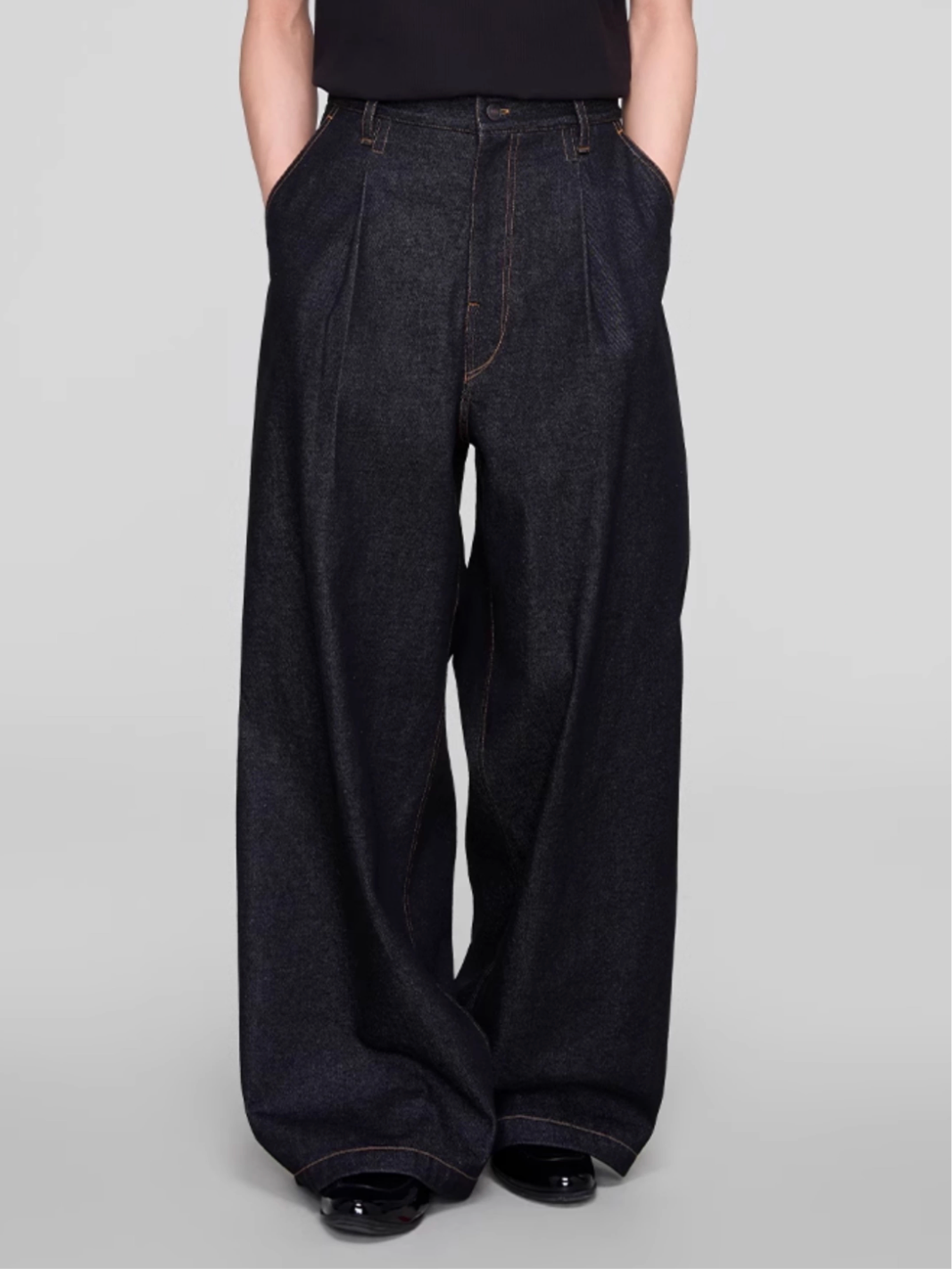 BLACK DENIM TROUSERS